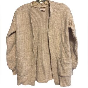 Cozy Tan Knit Cardigan / GIRLS